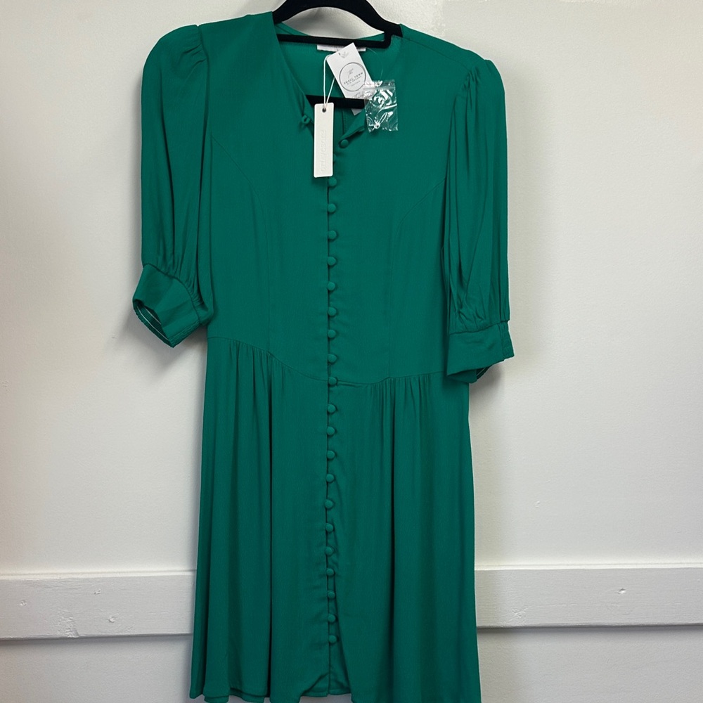 Olivaceous Teal Long Sleeve Dress